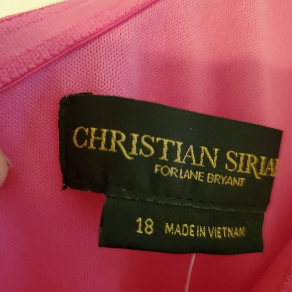 Christian Siriano for Lane Bryant Fuchsia color one shoulder dress - Picture 3 of 5